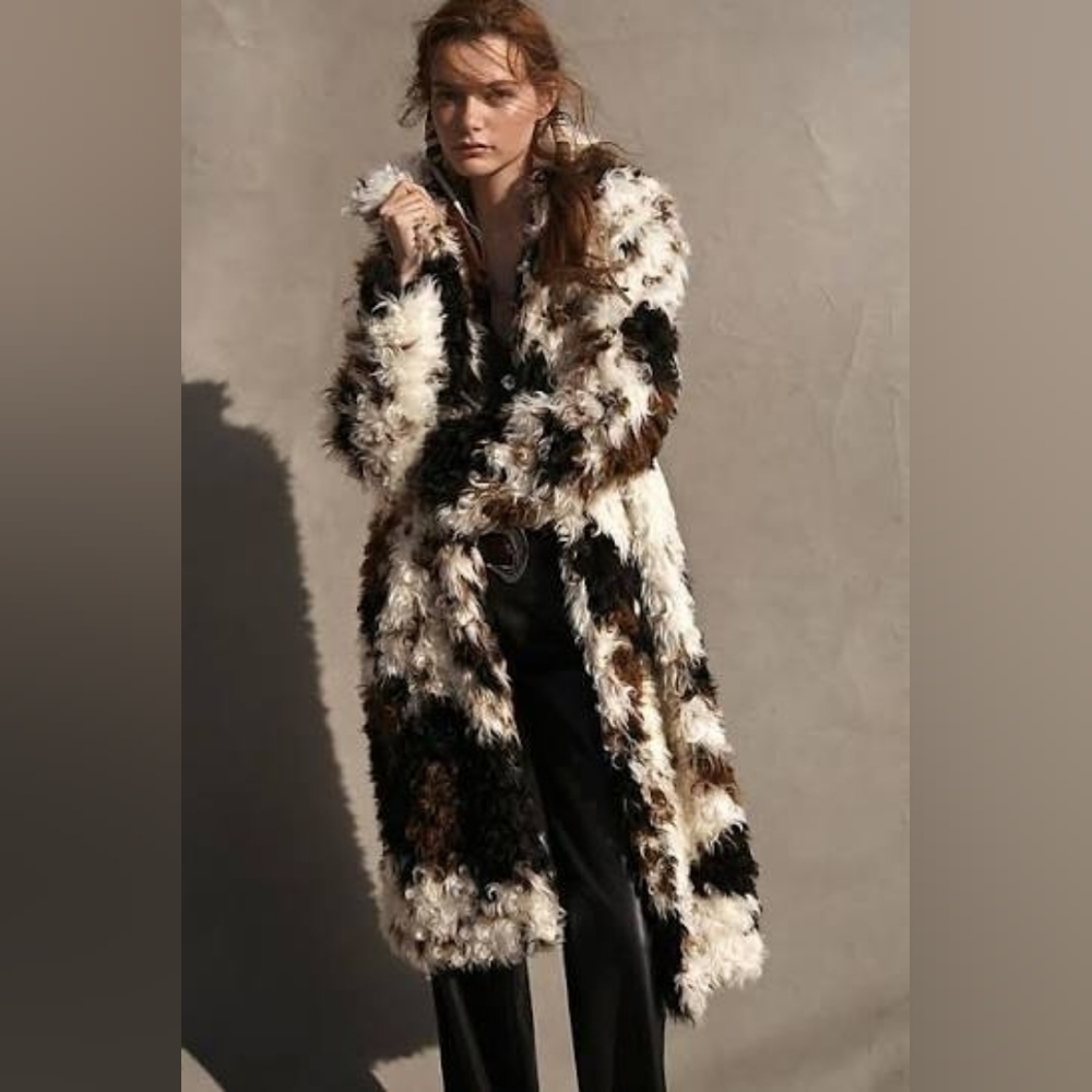 Anthropologie Long Shaggy Jacket